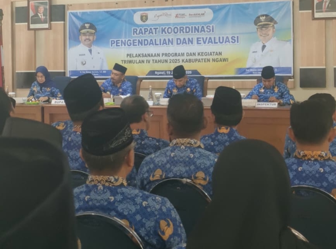 Rapat evaluasi. Pemkab Ngawi (foto:dok)