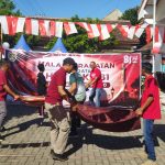 Lomba bola voly di halaman kecamatan jogorogo ( foto: redaksi)